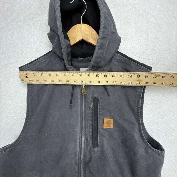 Carhartt Knoxville Hooded Vest Fleece Lined Mens Medium 101687 029 Shadow Gray - Picture 6 of 10